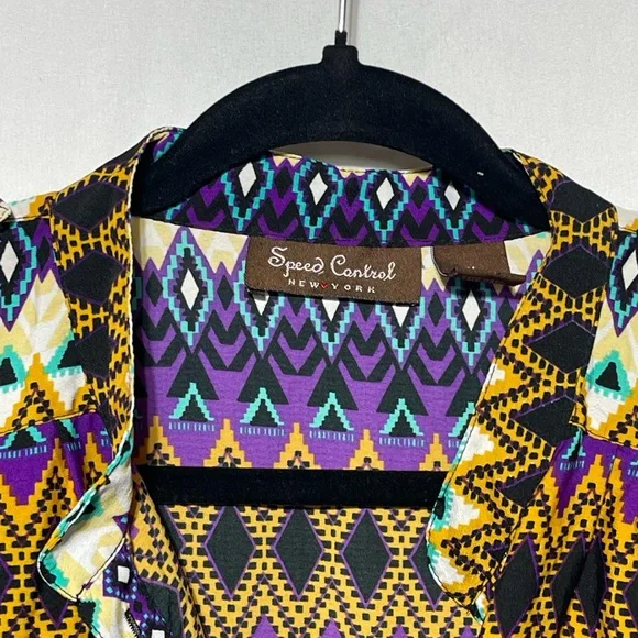 Speed Control Purple and Yellow Geometric Dress - Picture 9 of 9